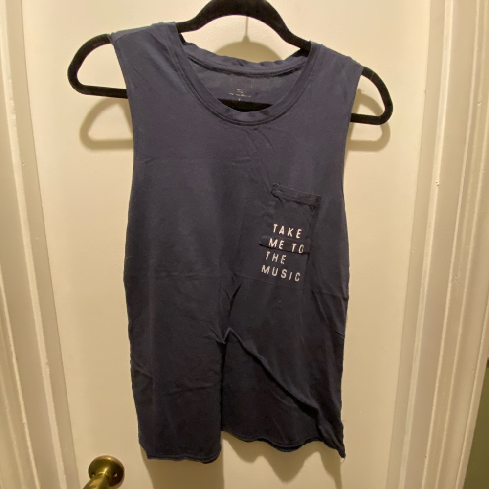 Zoe and Liv Faded Navy Blue Muscle Tank
